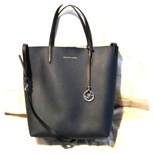 Michael Kors Navy Blue Tote with Crossbody Strap